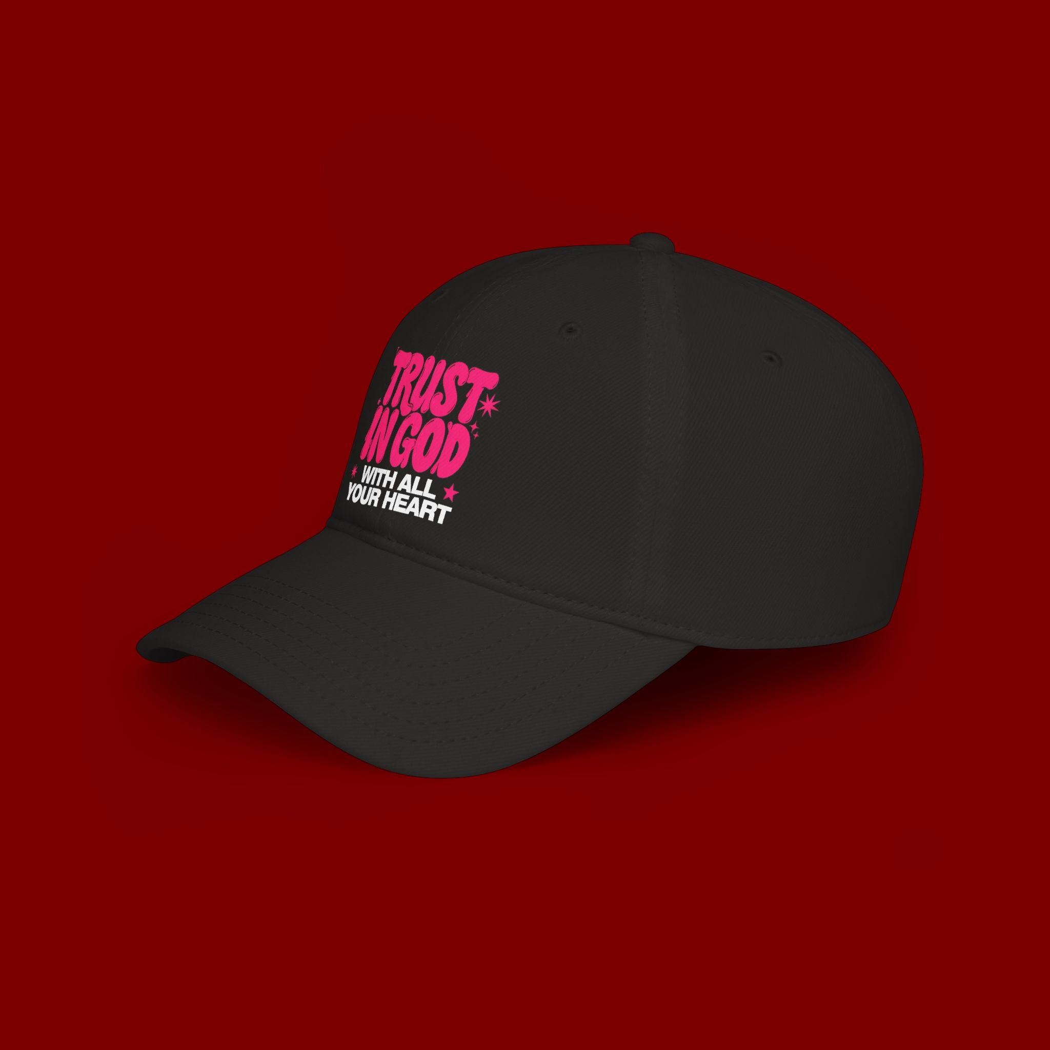 Trust In God Baseball Cap — Faith Hat with “Trust in God with All Your Heart”