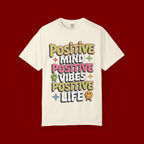 Positive Mind Positive Vibes Positive Life T-Shirt — Retro Smile Graphic Tee