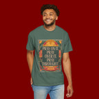 T-Shirt — Retro Sunset Floral Graphic “Play On It, Pray Over It, Pray Through It”