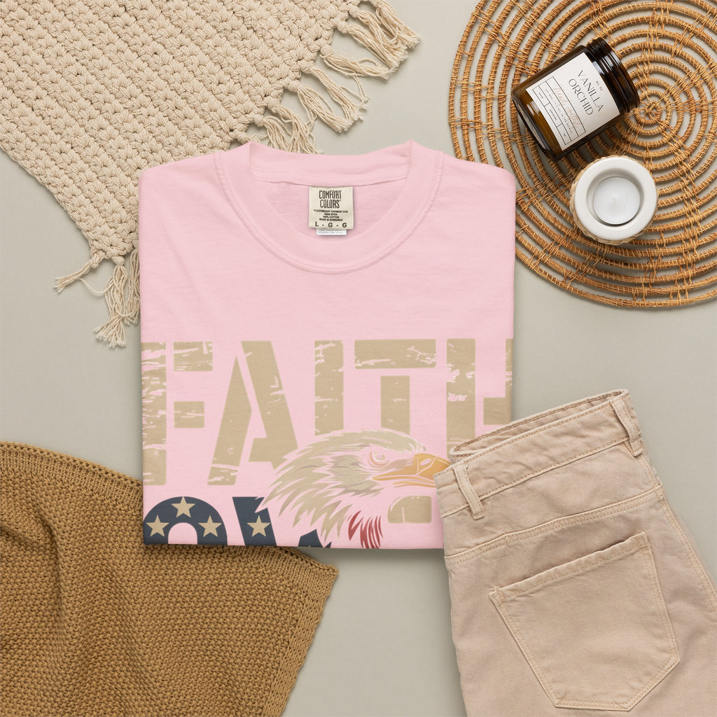 Faith Over Fear T-Shirt — Patriotic Eagle Graphic Tee