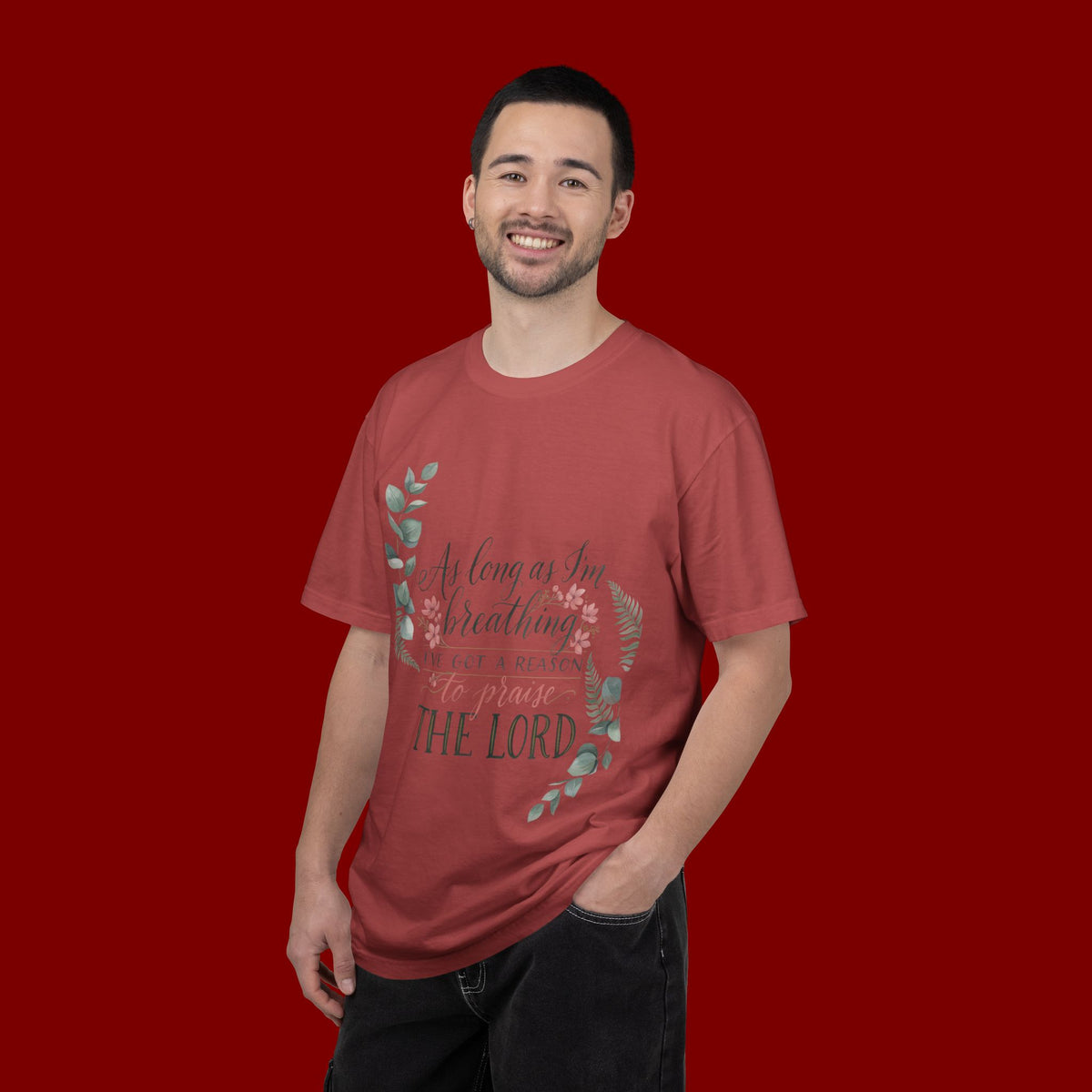 Praise the Lord Retro T-Shirt — "As Long as I’m Breathing I’ll Out Ta Reason To" Christian Vintage Tee