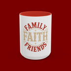Faith Family Friends Accent Coffee Mug – Inspirational Religious Gift (11/15oz)