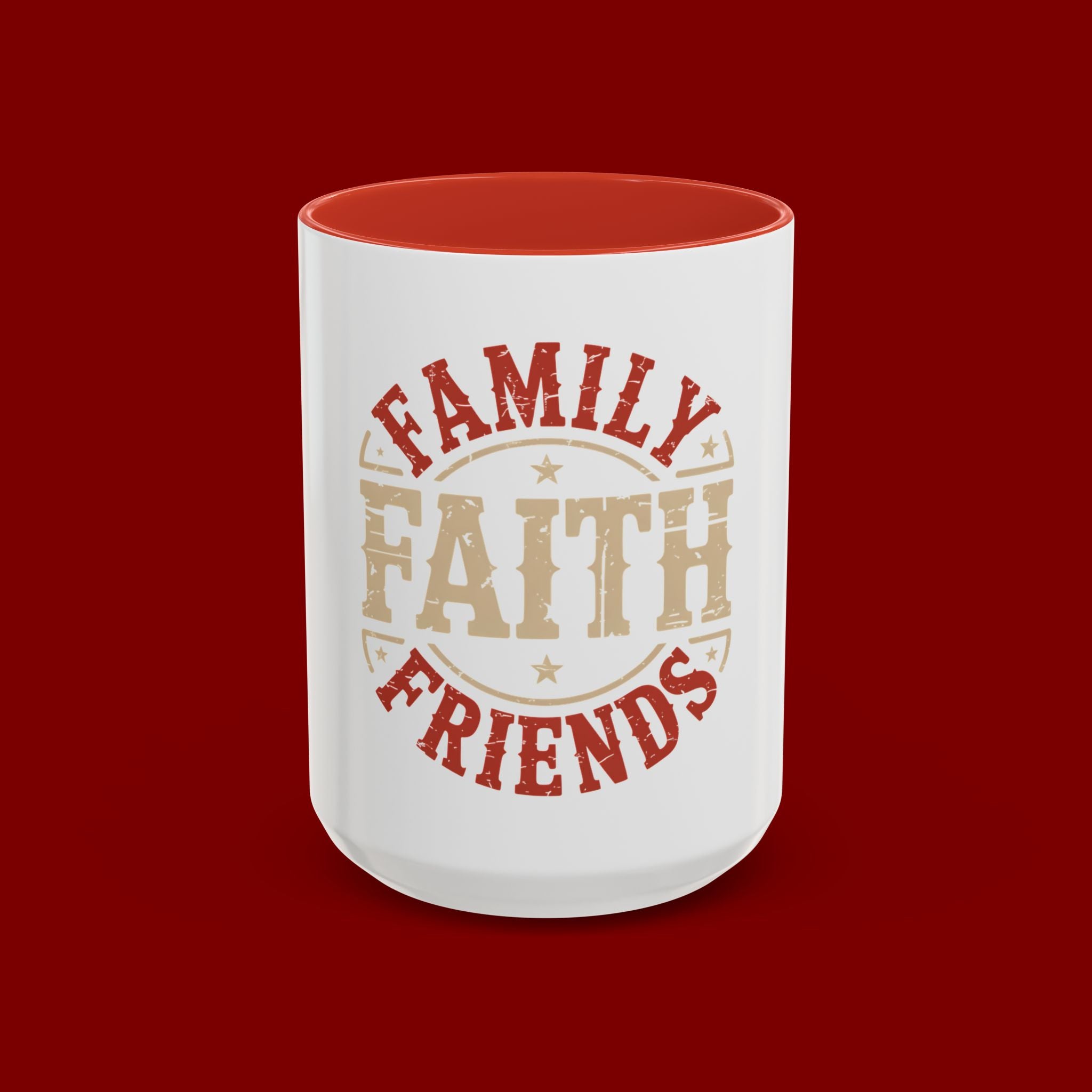 Faith Family Friends Accent Coffee Mug – Inspirational Religious Gift (11/15oz)