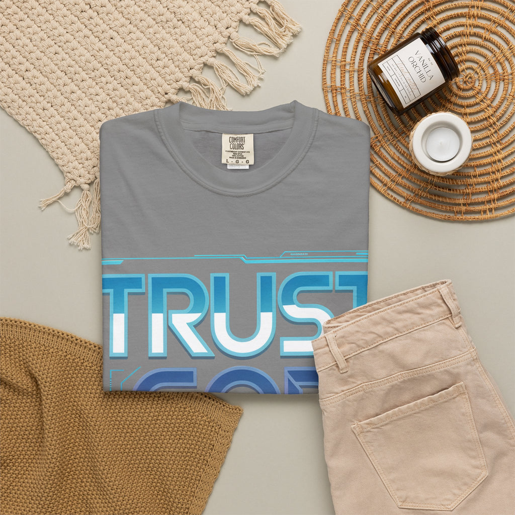 Trust God, Bro. T-Shirt — Retro Gradient Faith Tee