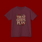 Kids Tee — "Trust God's Plan" Floral Faith T‑Shirt