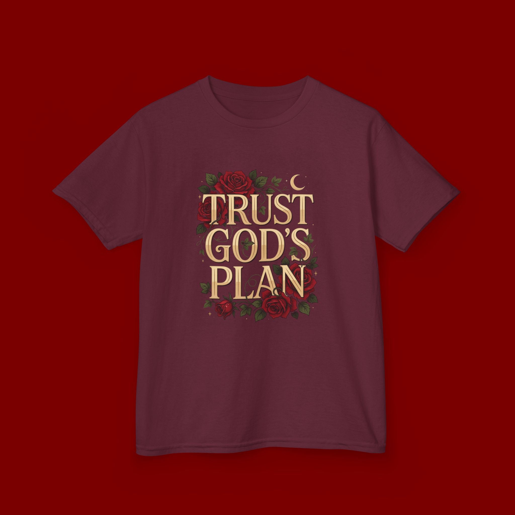 Kids Tee — "Trust God's Plan" Floral Faith T‑Shirt