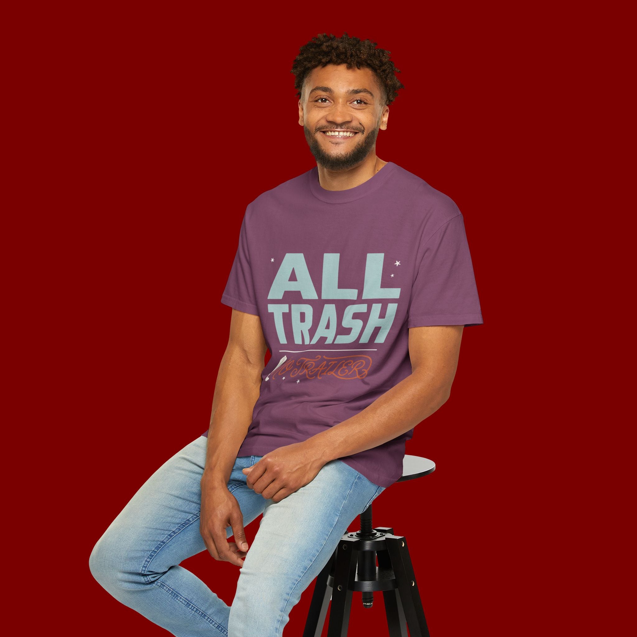 ALL TRASH No Trailer Graphic T-Shirt — Funny Retro Statement Tee