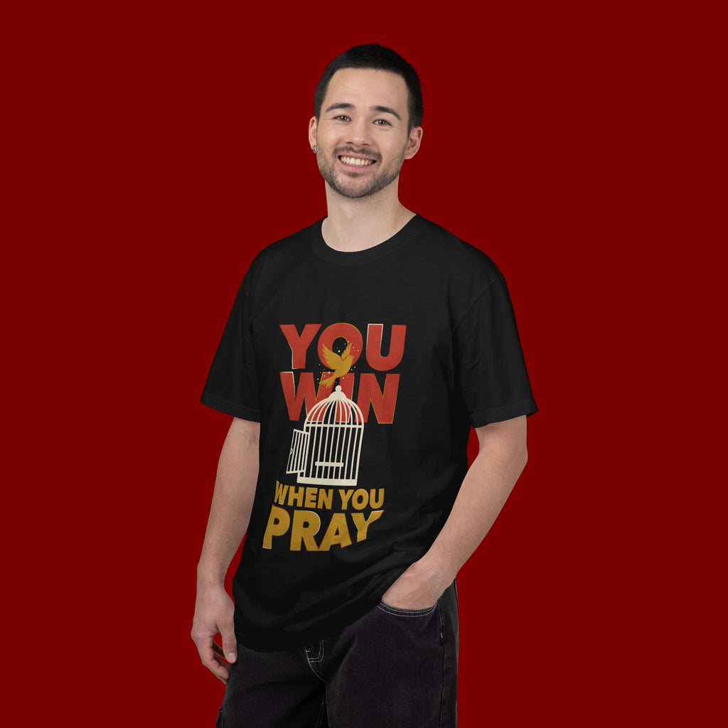 T-Shirt — "You Win When You Pray" Inspirational Faith Graphic Tee