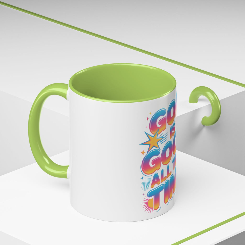 God Is Good All The Time Accent Coffee Mug — Inspirational Christian Coffee Cup (11/15oz)