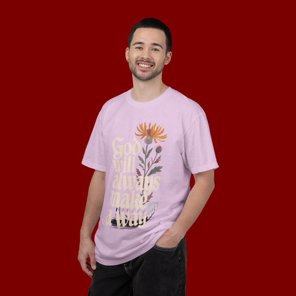 God Will Always Make a Way T-Shirt — Inspirational Floral Christian Tee