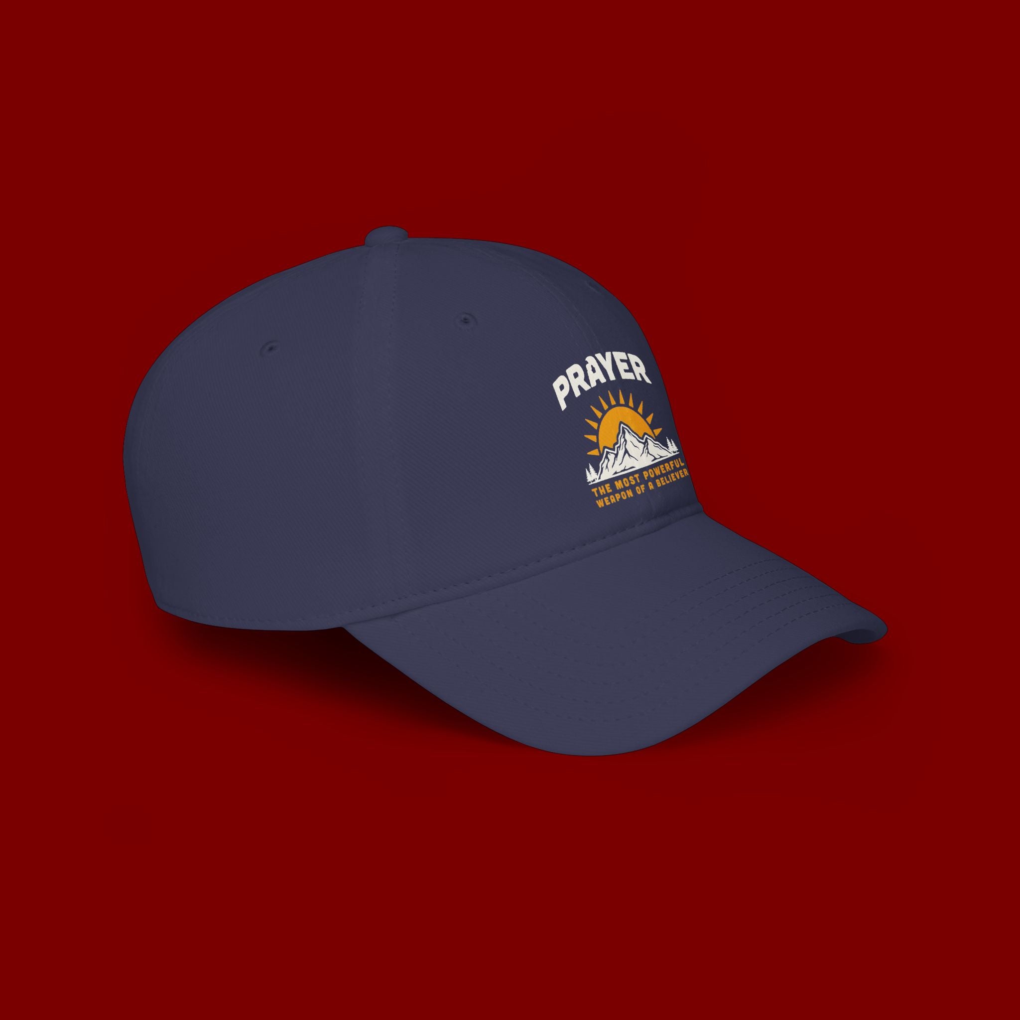 Prayer Sunrise Baseball Cap — Spiritual Faith Hat with Mountain Graphic