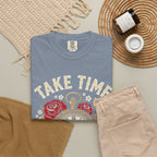 Take Time to Pray Pocket Watch T-Shirt — Faith-Based Floral Christian Tee