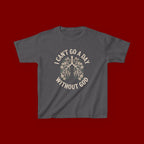 Kids T-Shirt – "I Can't Go a Day Without God" Floral Lungs Christian Tee