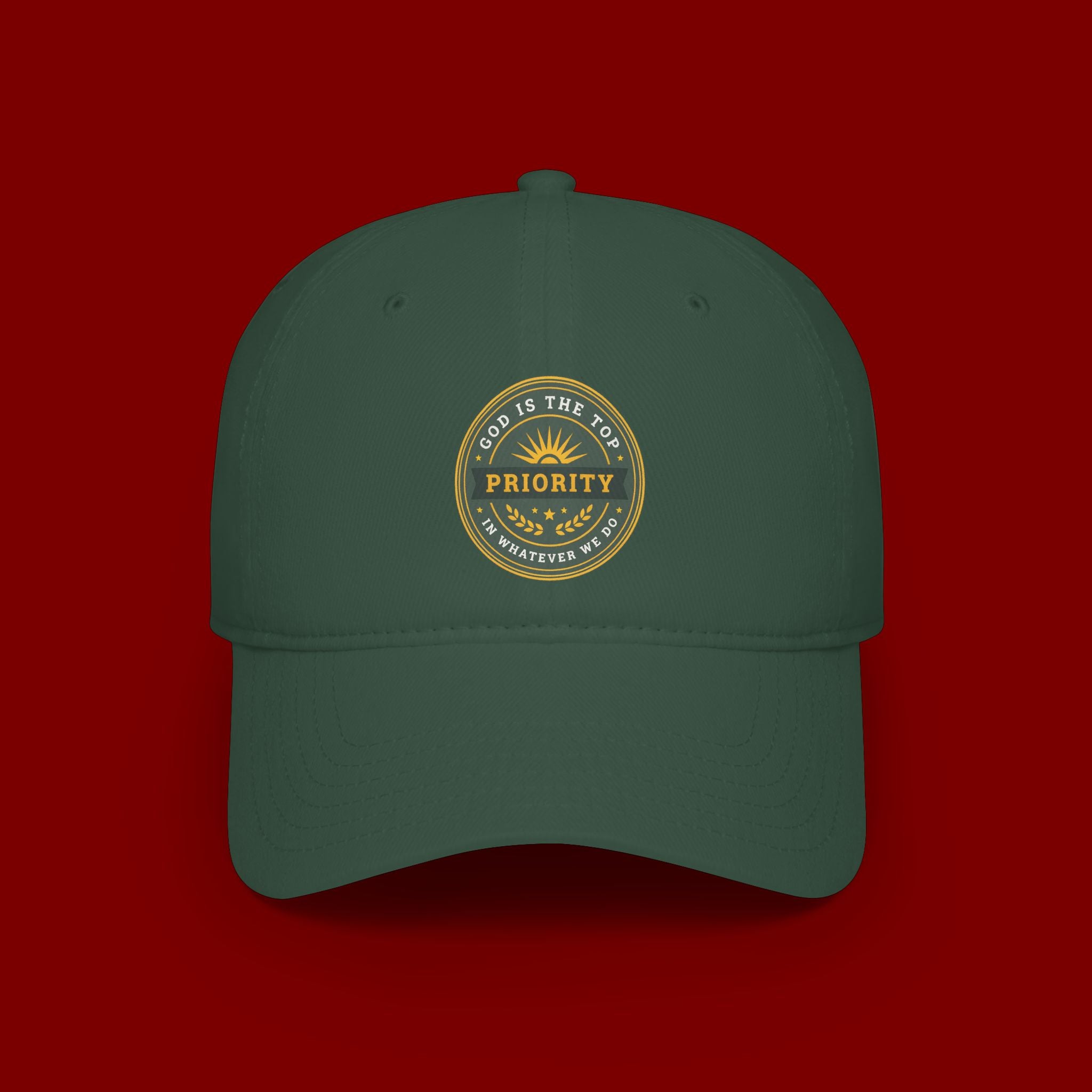 Baseball Cap — "God Is The Top Priority" Emblem Hat