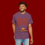 Never Panic Just Pray T‑Shirt — Retro Sunset Faith Tee