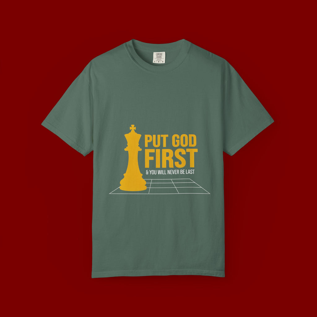 Put God First Chess King T-Shirt — Christian Faith Graphic Tee