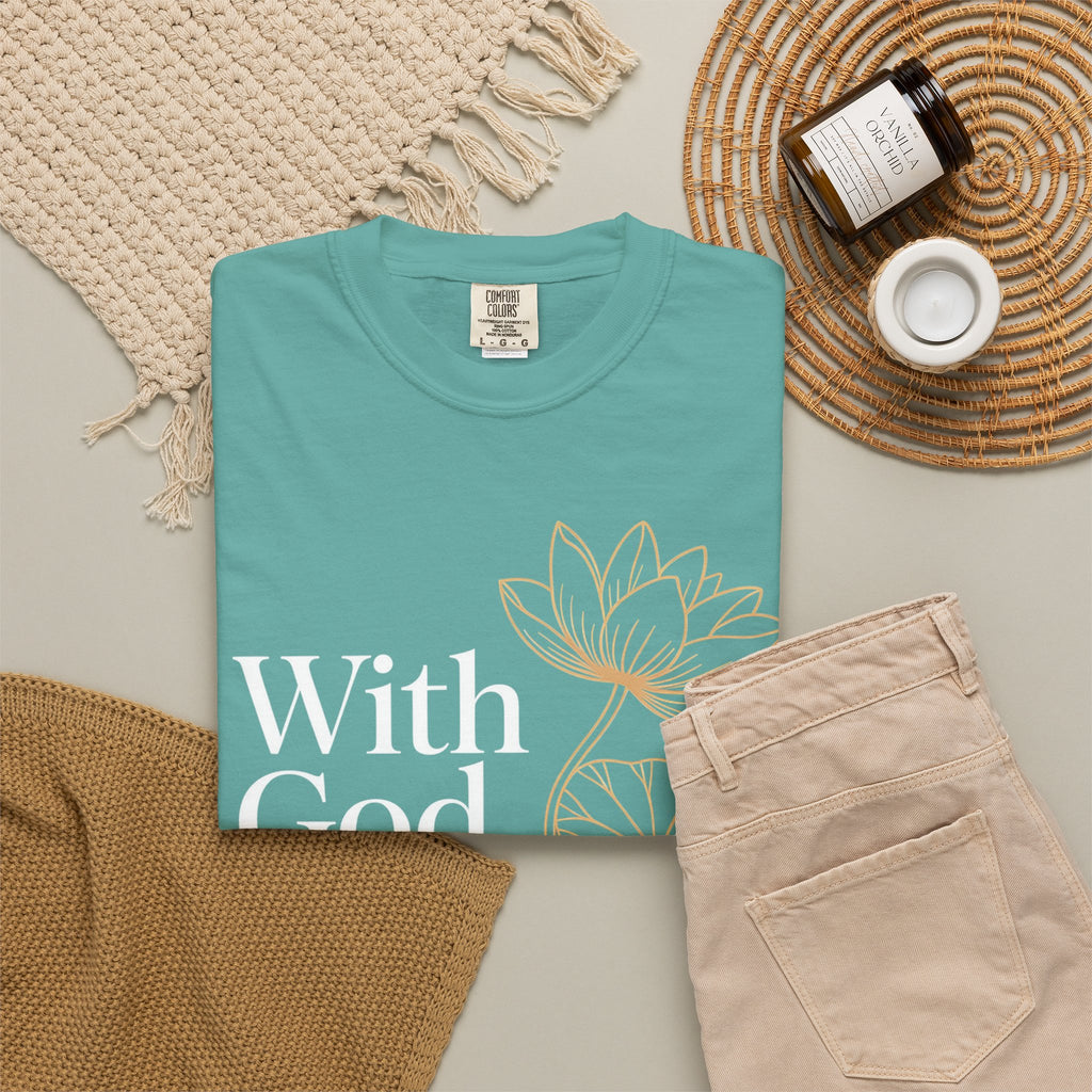 Faith T-Shirt — "With God, every hardship brings ease" Inspirational Christian Tee