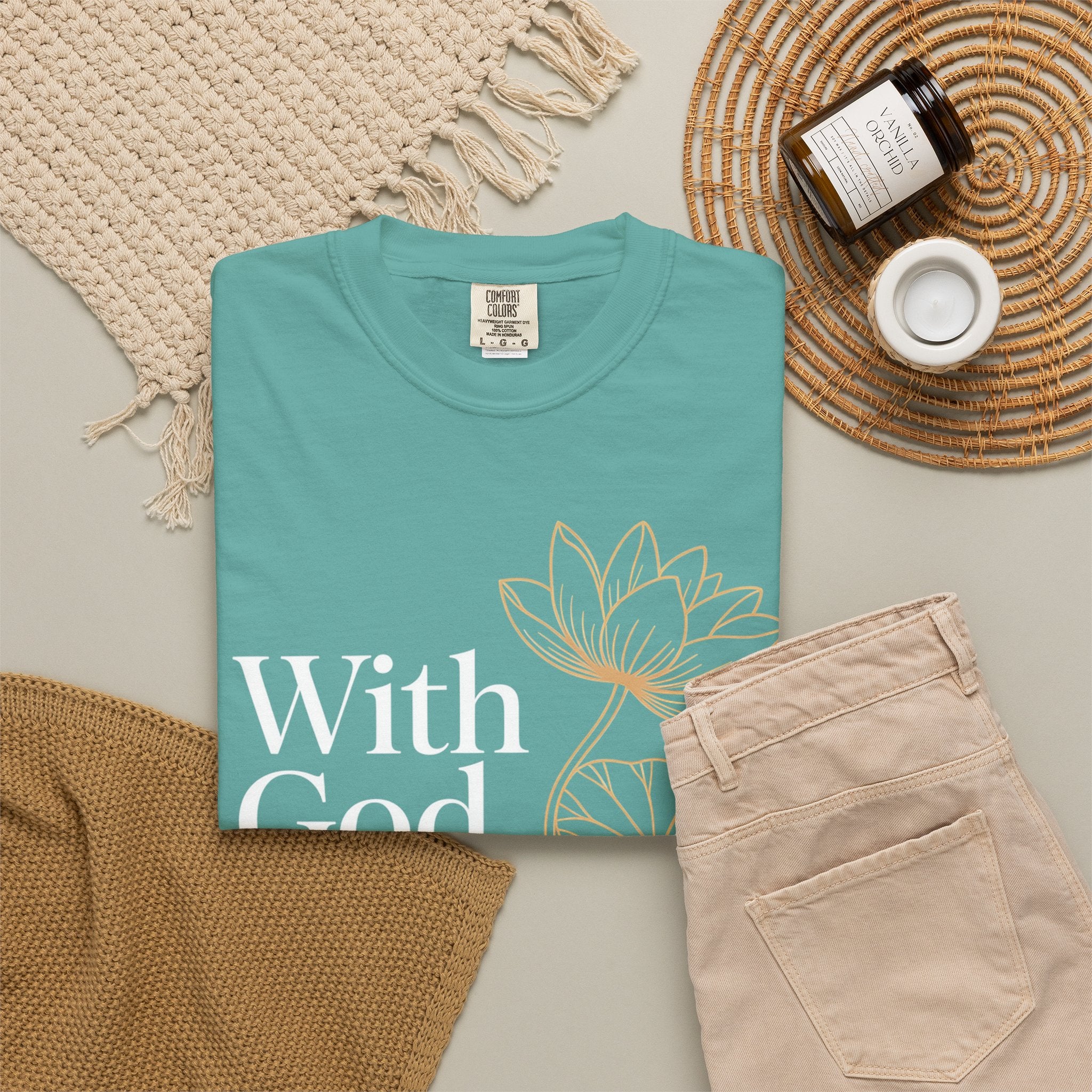 Faith T-Shirt — "With God, every hardship brings ease" Inspirational Christian Tee