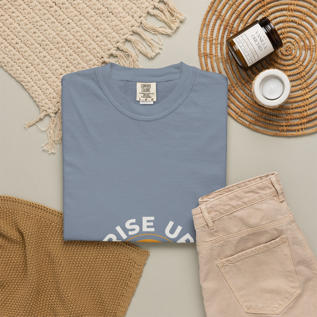 Rise Up and Pray T-Shirt — Spiritual Faith Graphic Tee with Lotus