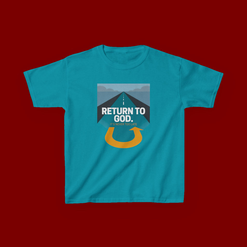 Kids Tee - "Return to God" Roadway Graphic Religious Youth Shirt