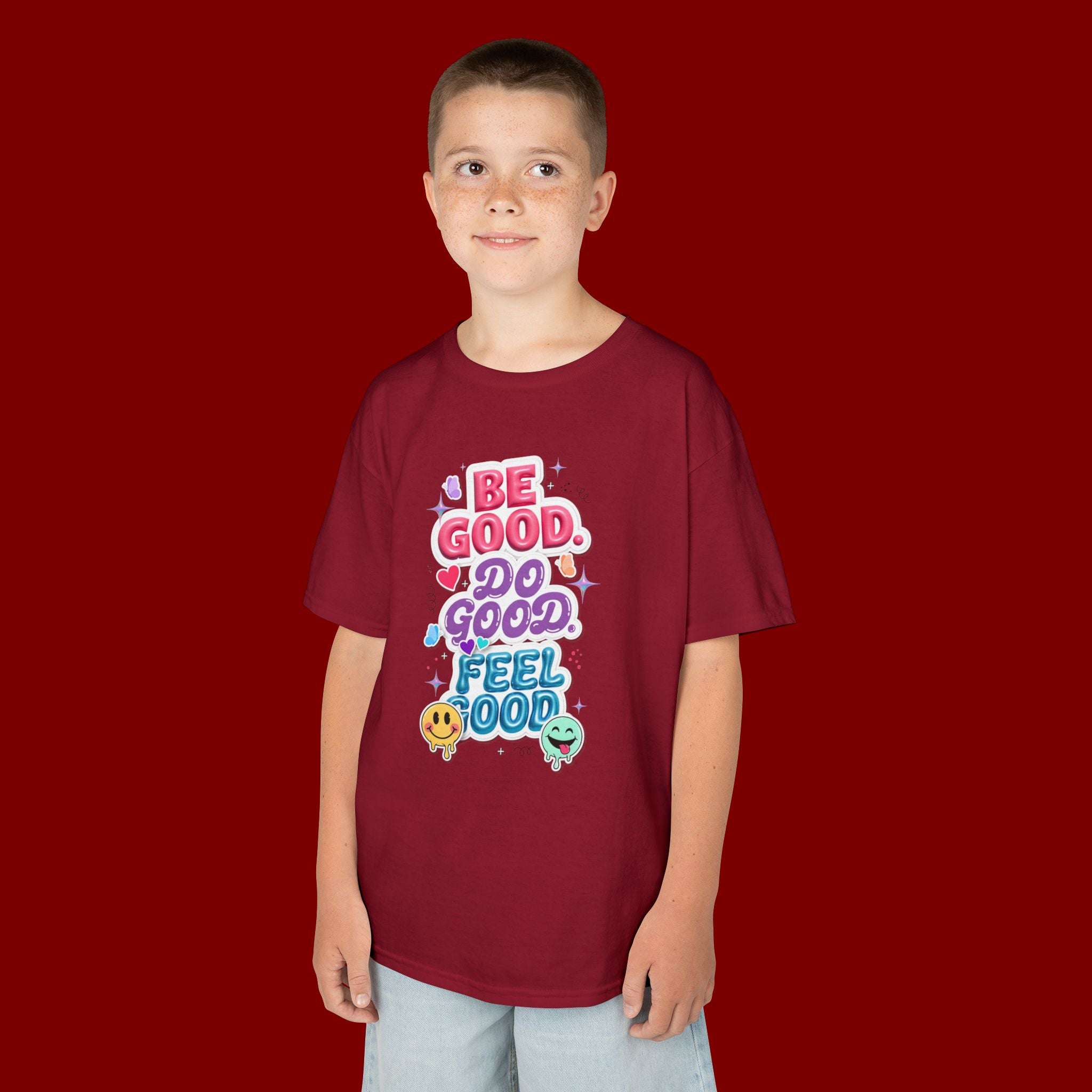 Kids Tee — "Be Good, Do Good, Feel Good" Positive Message Shirt