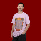T-Shirt — Retro Sunset Floral Graphic “Play On It, Pray Over It, Pray Through It”