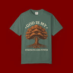 God Is My Strength T-Shirt — Tree Faith Graphic Tee