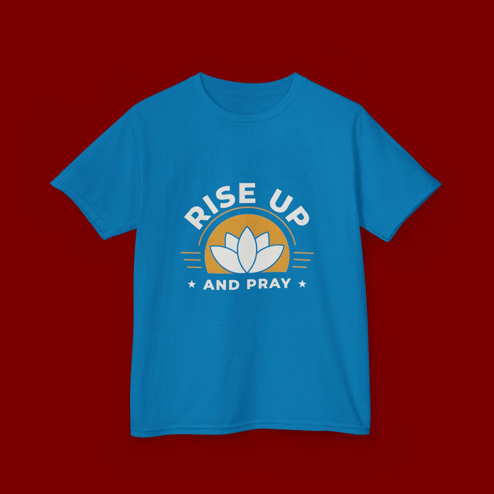 Kids T-Shirt - "Rise Up and Pray" Inspirational Christian Tee for Children