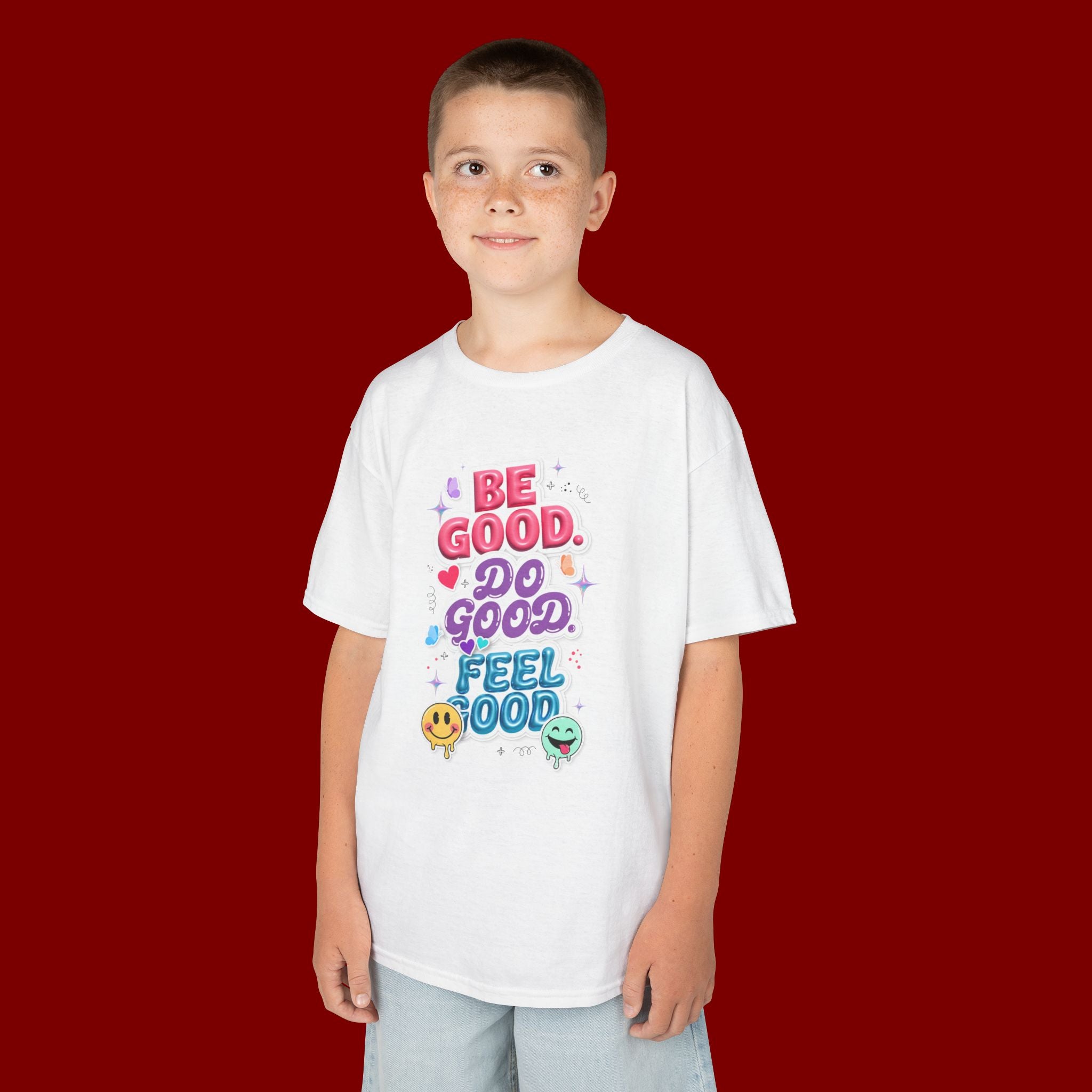 Kids Tee — "Be Good, Do Good, Feel Good" Positive Message Shirt