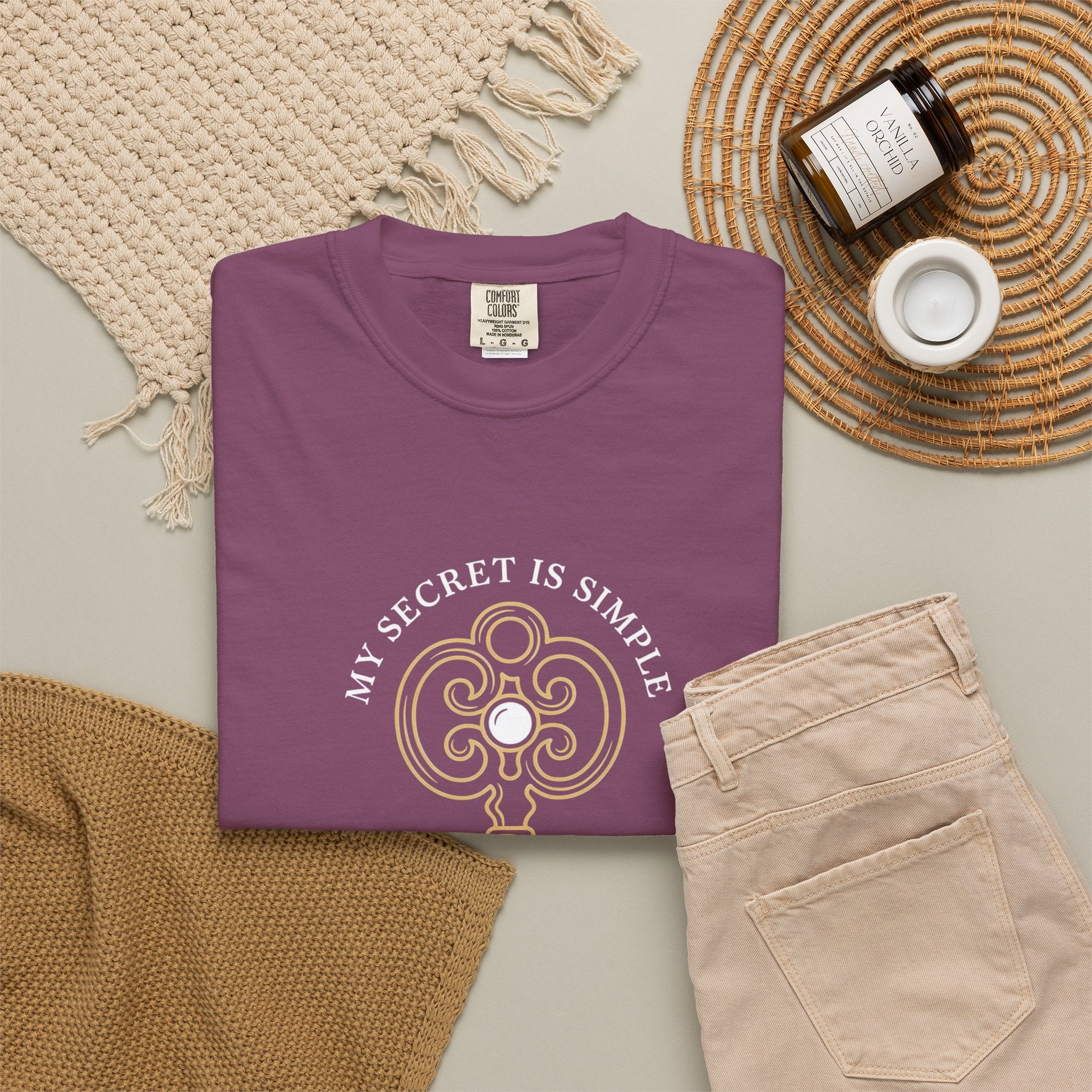 I Prae Key Graphic T-Shirt — 'My Secret Is Simple' Vintage Key Tee