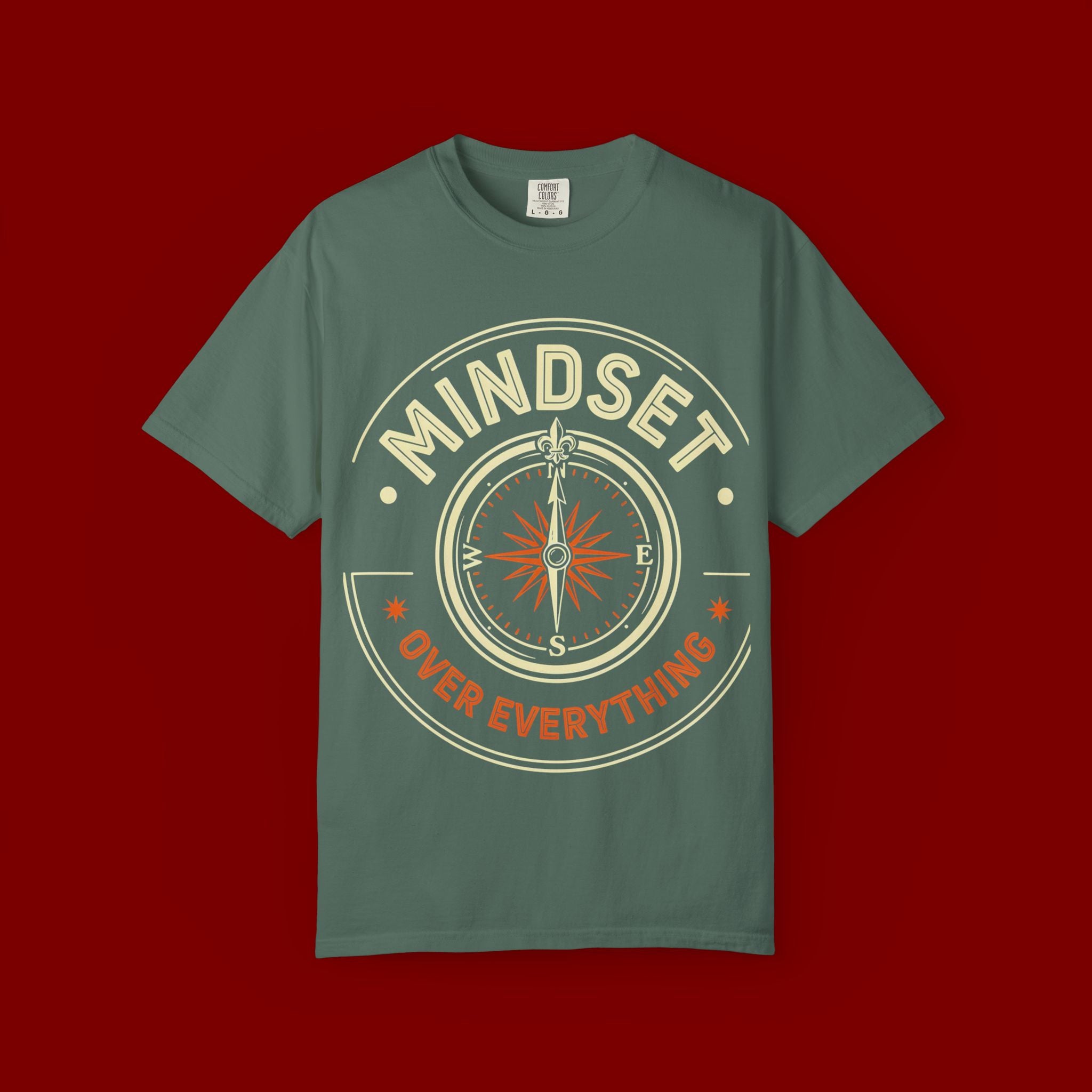 Mindset Over Everything T-Shirt — Positive Vibes Compass Graphic Tee