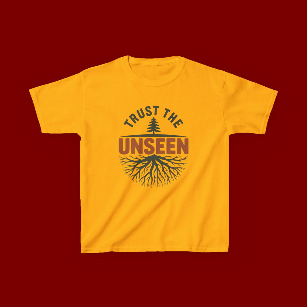 Kids T‑Shirt — "Trust the Unseen" Tree & Roots Inspirational Graphic