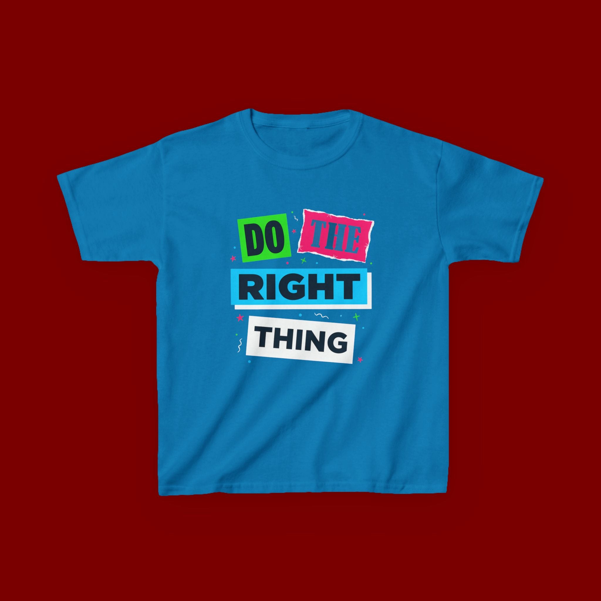 Kids Tee - "Do The Right Thing" Bold Colorblock Graphic