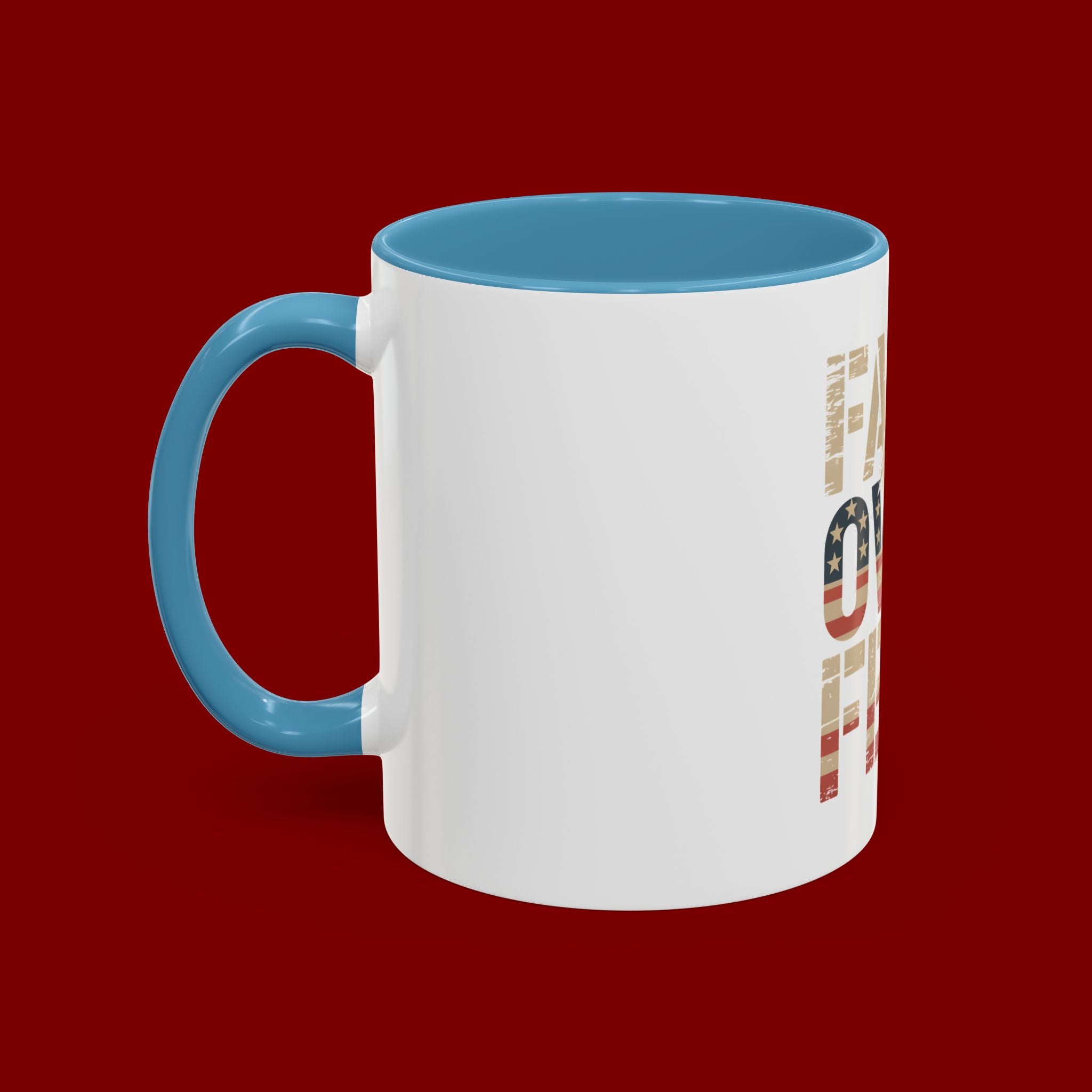 Faith Over Fear Mug — Patriotic Eagle Coffee Cup (11/15oz)