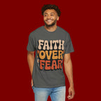 Faith Over Fear T‑Shirt — Retro Floral Inspirational Tee