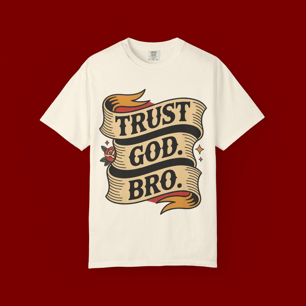 Trust God, Bro T-Shirt — Retro Ribbon Faith Tee