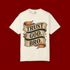 Trust God, Bro T-Shirt — Retro Ribbon Faith Tee