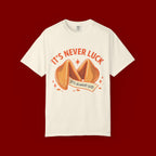 Christian Graphic T-Shirt — “It’s Never Luck, It’s Always God” Fortune Cookie Design
