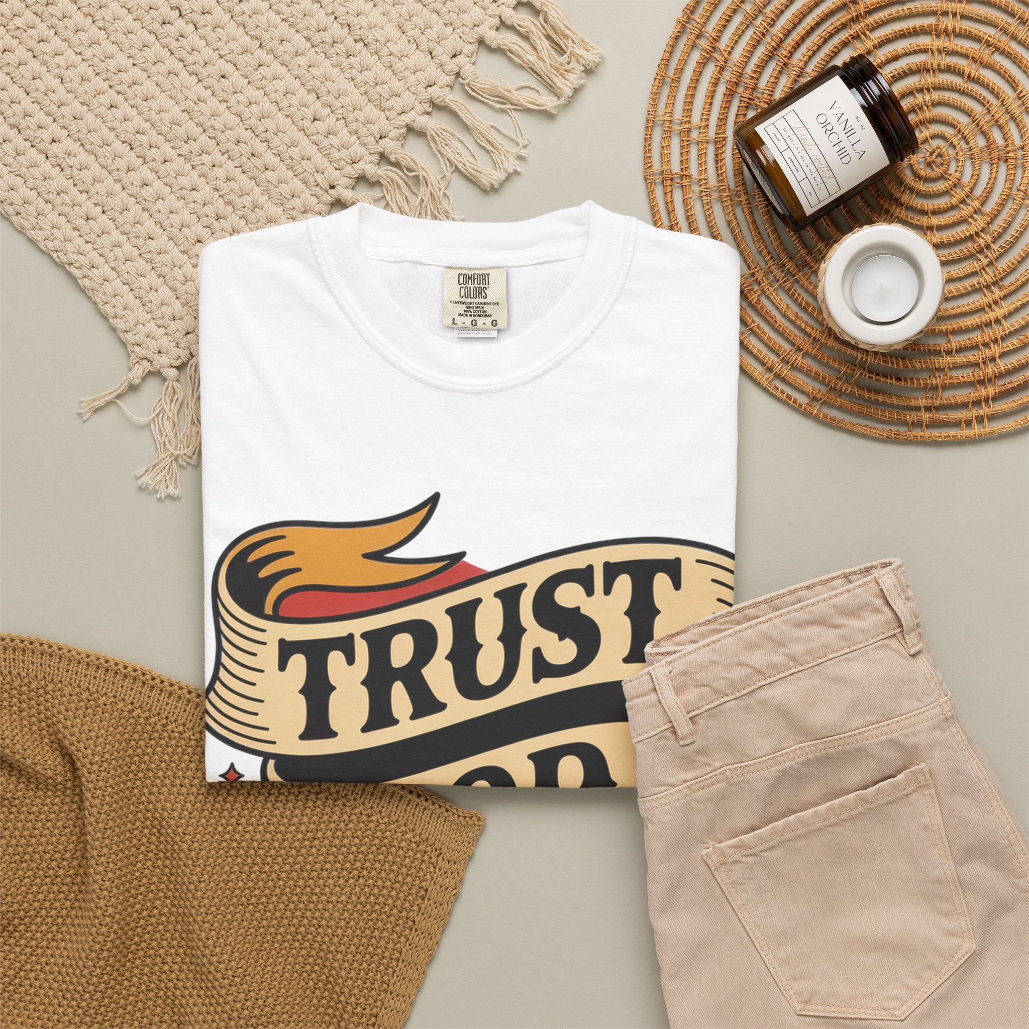 Trust God, Bro T-Shirt — Retro Ribbon Faith Tee