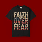 Faith Over Fear T-Shirt — Patriotic Eagle Graphic Tee