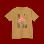 Kids Tee — "Take Time to Pray" Floral Christian Shirt