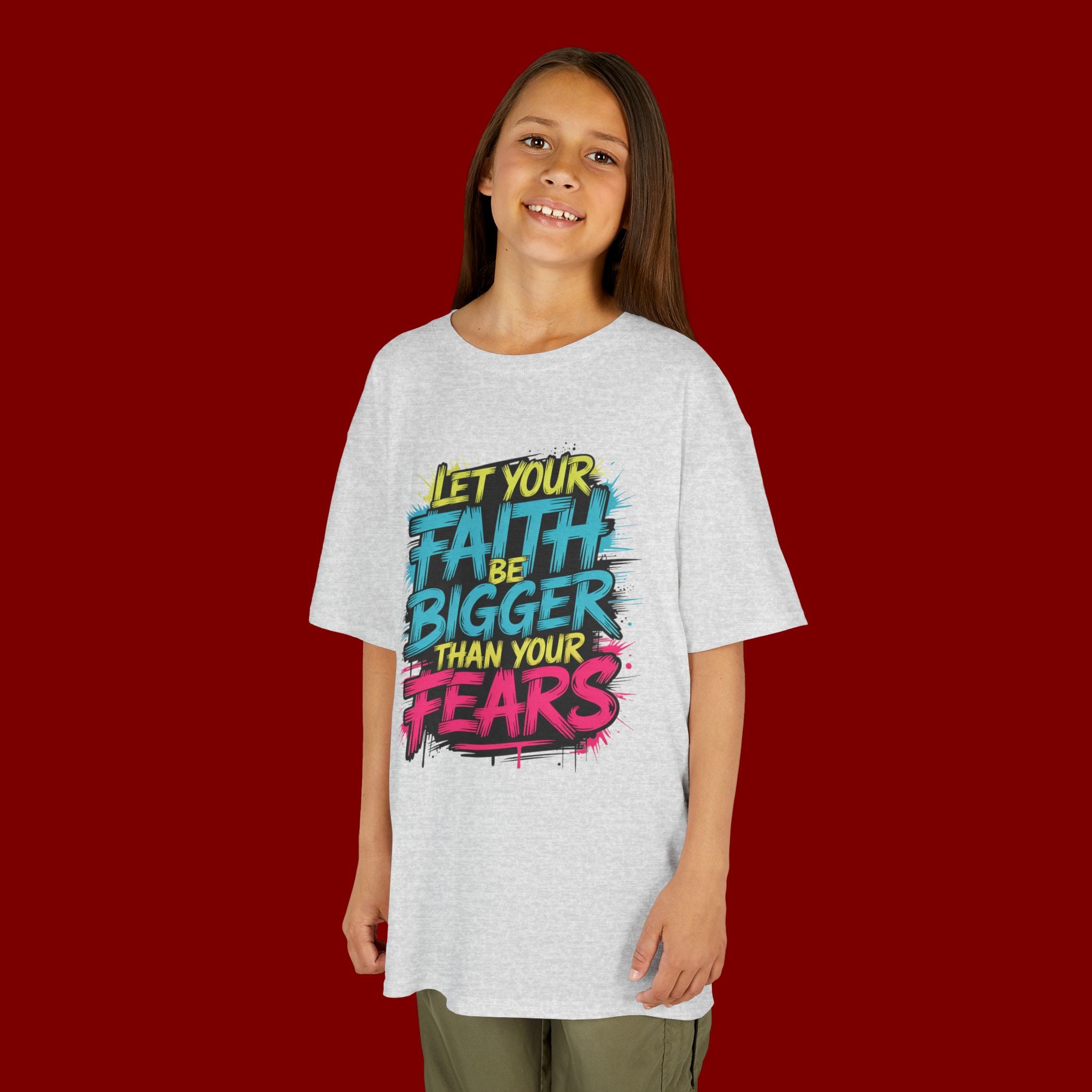 Kids Tee — "Let Your Faith Be Bigger Than Your Fears" Inspirational Graphic
