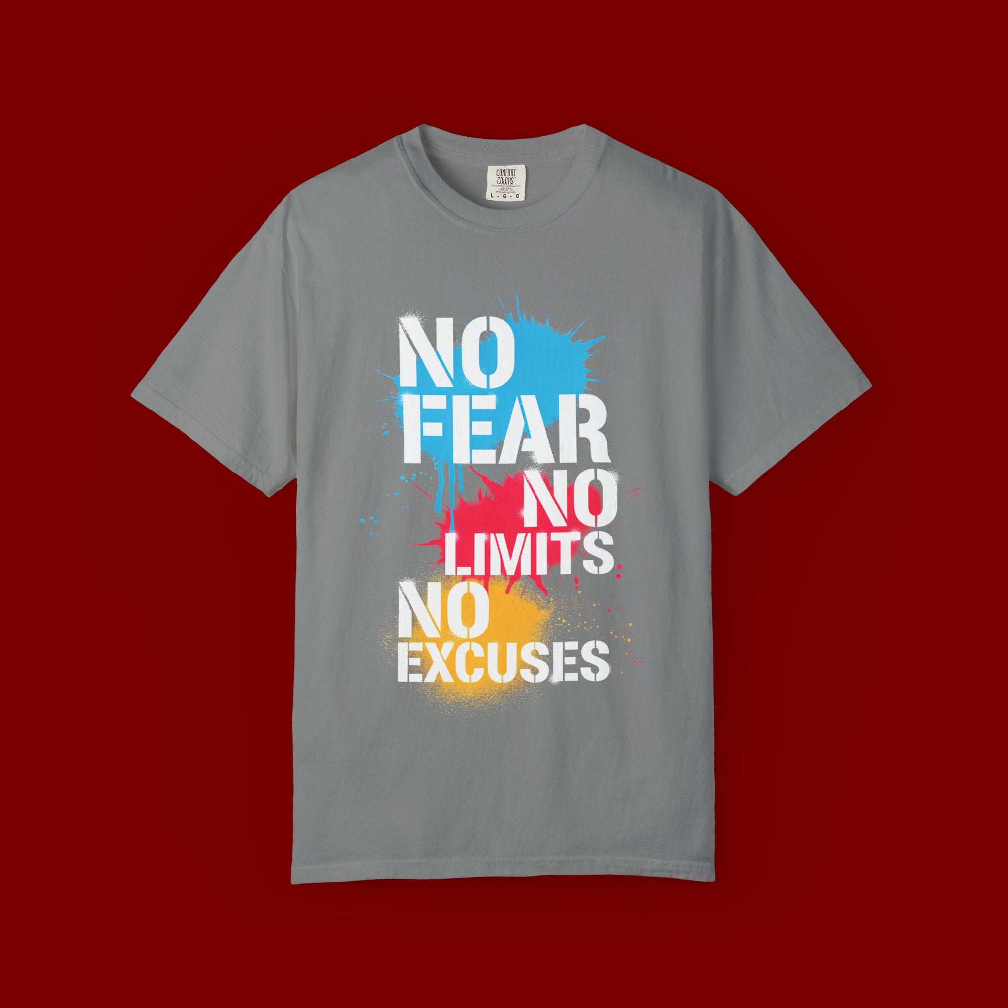 No Fear No Limits No Excuses T-Shirt — Motivational Graphic Tee