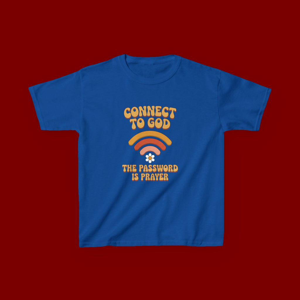 Kids Tee - "Connect to God" WiFi Prayer Graphic Shirt