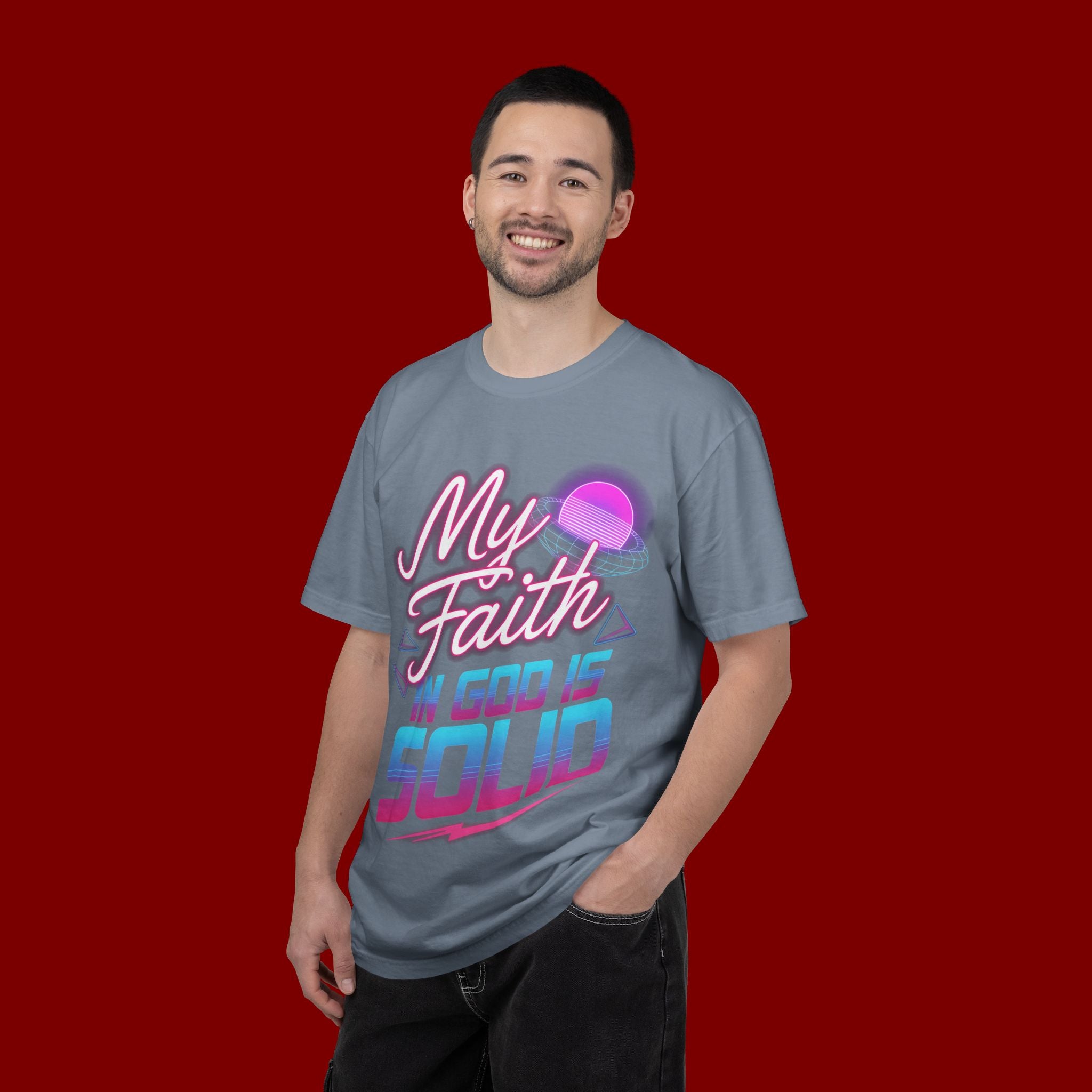 Faith T-Shirt — "My Faith in God Is Solid" Retro Graphic Tee