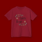 Faith Over Fear Kids T‑Shirt — Floral Inspirational Tee for Boys & Girls
