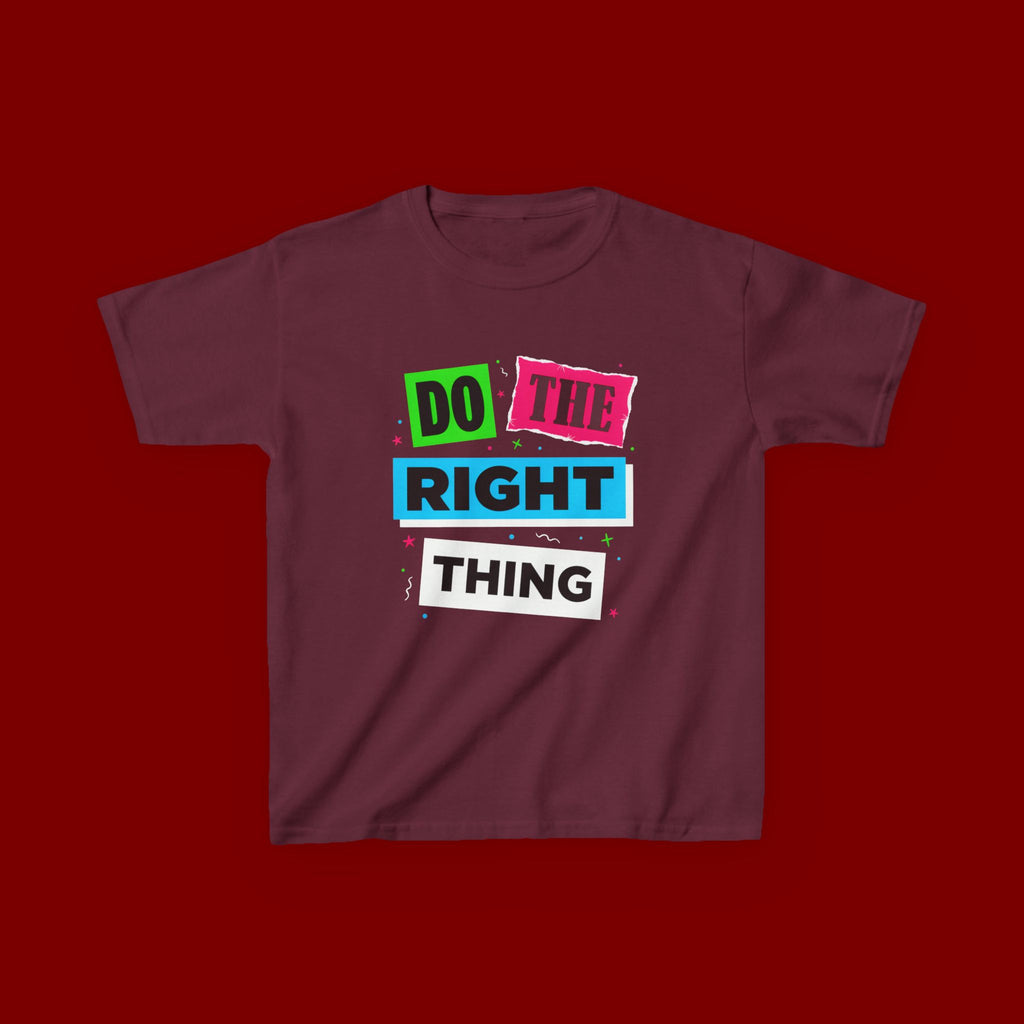 Kids Tee - "Do The Right Thing" Bold Colorblock Graphic