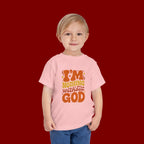 Toddler Tee - "I'm Nothing Without God" Retro Faith Graphic
