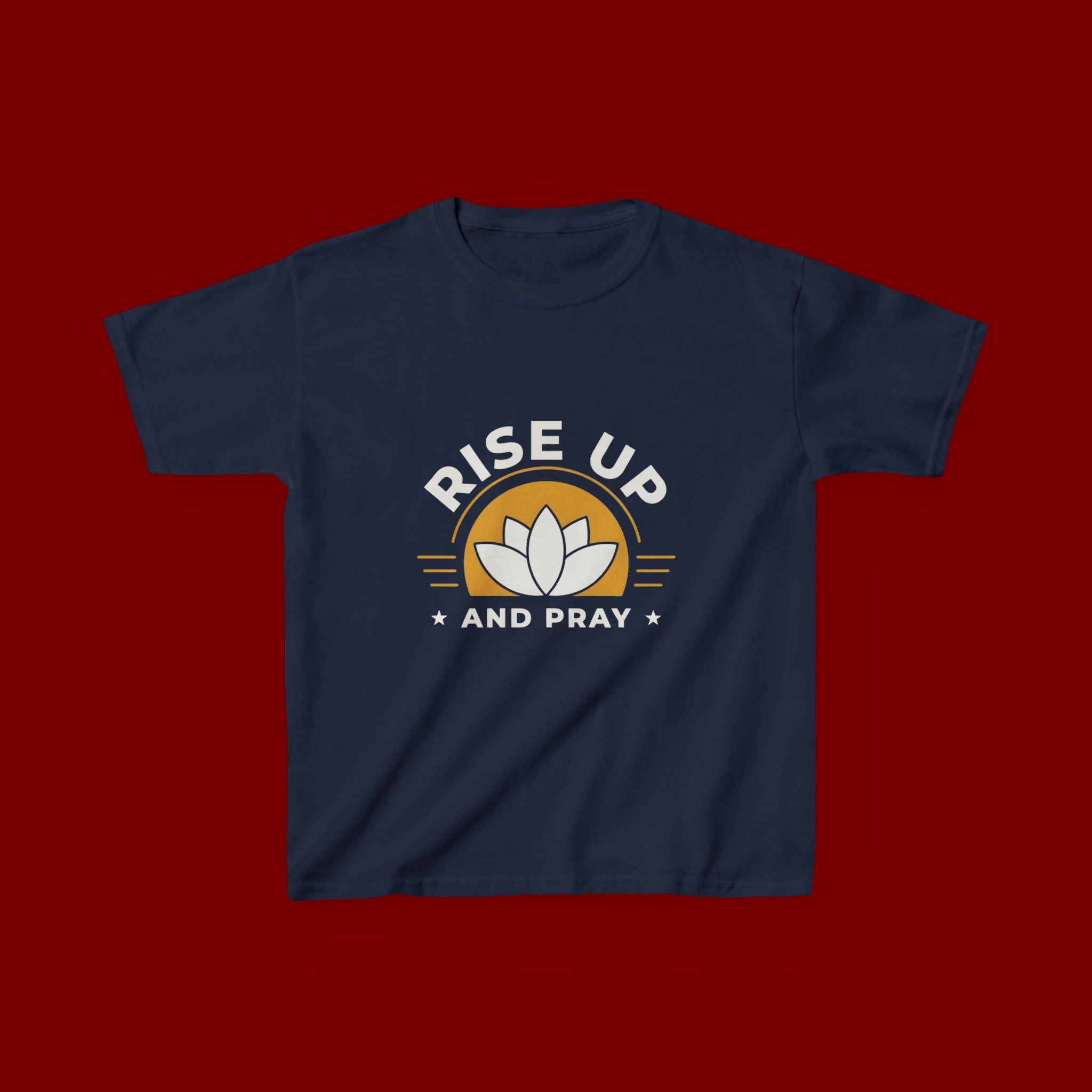 Kids T-Shirt - "Rise Up and Pray" Inspirational Christian Tee for Children