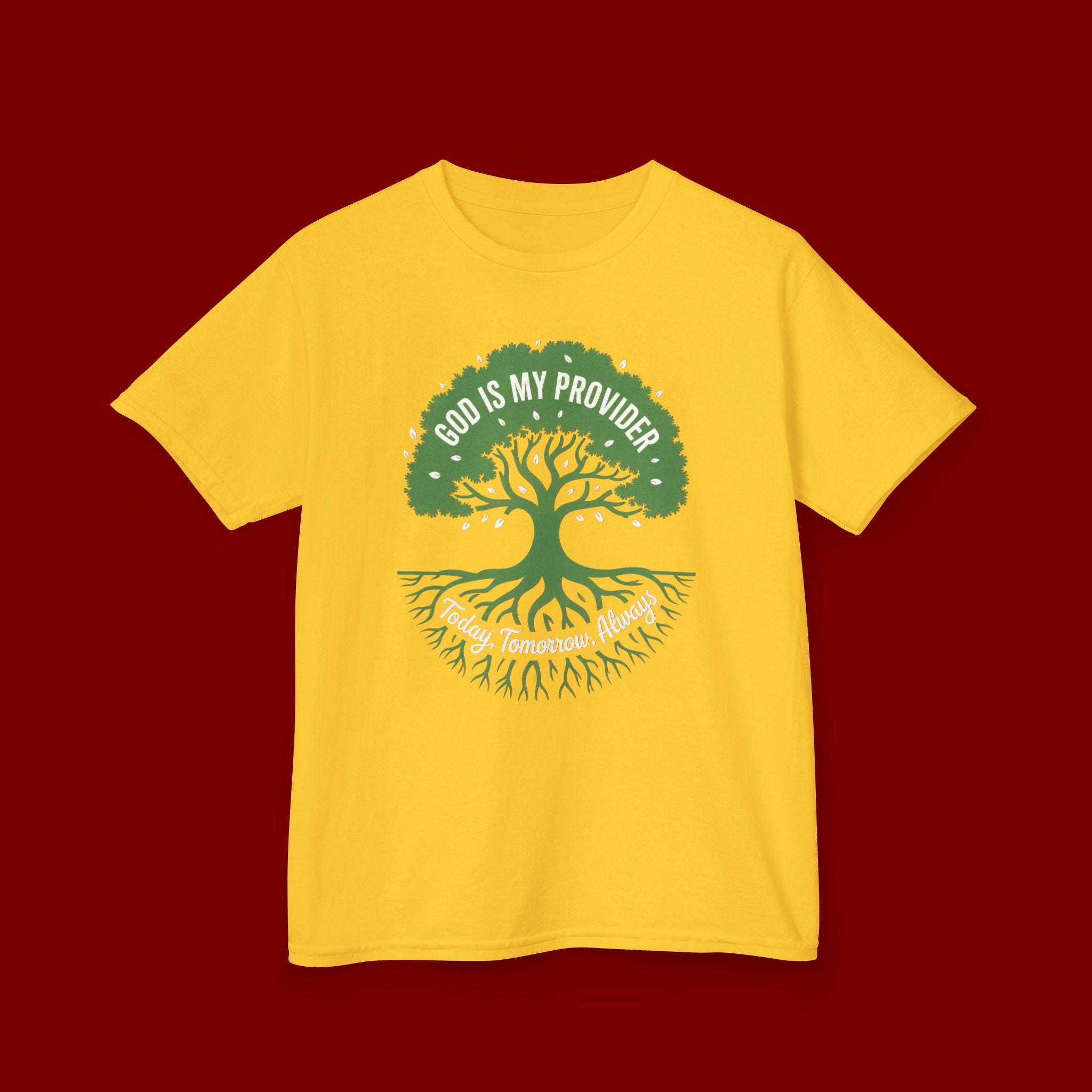 Kids Tee — "God Is My Provider" Tree of Faith Christian Shirt